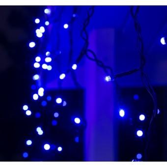 Гирлянда LED Бахрома 3*0,6м, темная нить,свечение синее, 3W, LED-160-220V уличная (187285)