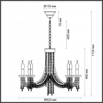 5063/6 CLASSIC ODL24 537 золото/прозрачный/металл/хрусталь Люстра Е14 6*40W CAPEL