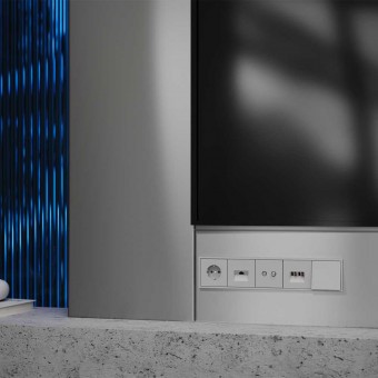 Накладка для розетки RJ45 + RJ11 (серый)  S70 VOLTUM