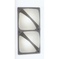 15-2588-Y2-E7 Leds Kenya св-к потолочный 2-ой old brown/white glass
