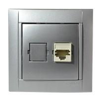 34598-33 Компьютерная розетка п/конн.RJ-45 металлик (алюминий)