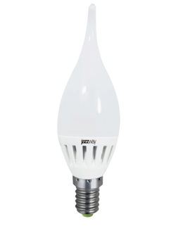 Лампа светодиод.PLED-ECO CA37 свеча на ветру 3,5W(3W) 230V E14 4000К  250lm  Jazzway, лампочка