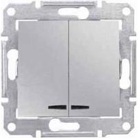 SDN0300360 Выкл. 2кл. сх.5 с подсв. алюм