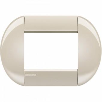 LNB4803CL LivingLight Рамка овальная, 3 модуля, цвет Кремовый