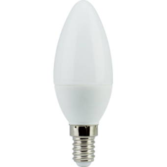 Лампа светодиод. LED 6W 220V E14 2700К 101*37 свеча(C4LW60ELC), лампочка