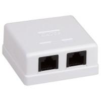 Розетка настен. информ. RJ45 8P8C кат.5Е UTP 2-порта, белая ИЭК Розетка настен. информ. RJ45 8P8C кат.5Е UTP 2-порта, белая ИЭК
