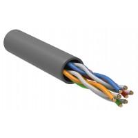 Кабель связи витая пара U/UTP, кат.5E 4x2х24AWG solid, LSZH, 305м, серый