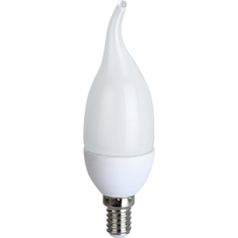 Лампа светодиод.LED 8W 220V E14 4000К 125*37 свеча на ветру(C4YV80ELC) Premium, лампочка