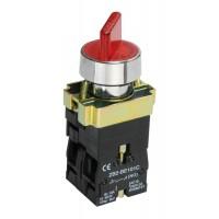 Переключатель LAY5-BK2465 на 2 фиксир.полож.красный с подсветкой ИЭК