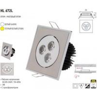 Светильник встр. HL672L 3*1W мат.хром 3000K LED 220-240V