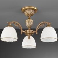 PL8621/3 Bronzo Arte vetro bianco Потолочная Люстра