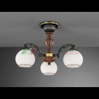 PL 8630/3 BR.SF. VETRO BIANCO Потолочная Люстра