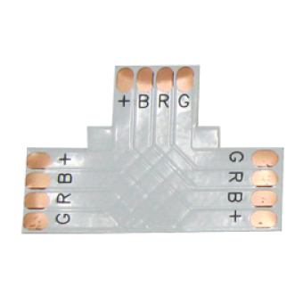 Коннектор LED strip гибкая соед.плата T 4-х конт. 10мм RGB (SC41FTESB)