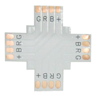 Коннектор LED strip гибкая соед.плата X 4-х конт. 10мм RGB (SC41FXESB)