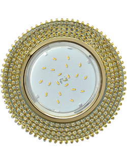 Светильник GX 53H4 5362 Экола Glass круг с прозр.стразами 40*120 зерк/золото(FG53RGECB)
