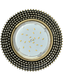 Светильник GX 53H4 5362 Экола Glass круг с прозр.стразами 40*120 черн/золото(FP53RGECB)