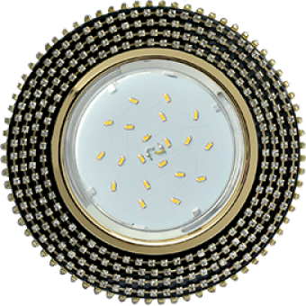 Светильник GX 53H4 5362 Экола Glass круг с прозр.стразами 40*120 черн/золото(FP53RGECB)