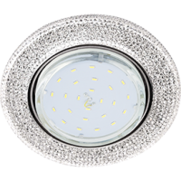 Светильник GX 53H4 LD7069 Экола 35*125 искрист. прозрачн/хром с подсветкой(FT53CMEFB)