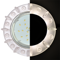 Светильник GX 53H4 LD5361 Экола Glass круг с мат.стразами с подсветкой, хром 52*120(SN53RNEFB