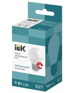 Лампа светодиод.globe G45 LED 9W 230V E27 4000К шар IEK, лампочка