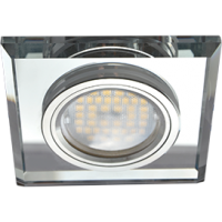 Светильник MR16 DL1651 GU5.3 Экола 25*90*90 стекло квадрат скош.край хром (FC1651EFF)