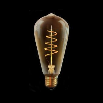 Лампа светодиод DIM Колба ST64 4W 230V E27 2000К филамент GOLD (7077), лампочка