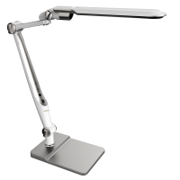 NL82 Настольный светодиод.светильник на подставке + струбцина (серебро, 10W)