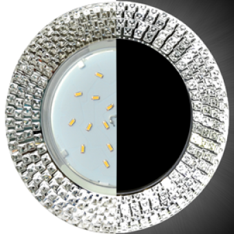 Светильник GX 53H4 LD5319 Экола Glass круг с прозр.мозаик с подсветкой, хром 40*123(SC53RMECB