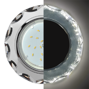 Светильник GX 53H4 LD5313 Gl  Экола 38*126 круг с подсветкой хром-хром.зеркальный (SM53RCECH)