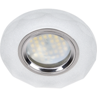 Светильник MR16 DL1653 GU5.3 Экола 25*90 Glass стекло круг с вогнутыми гранями мат/хром (FN1653EFF)
