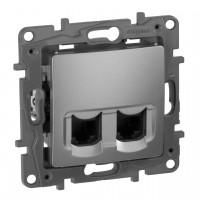 672455 Розетка 2XRJ45 кат.5e UTP АЛМ ETIKA