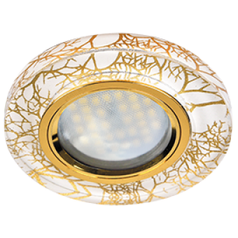 Светильник MR16 DL1650 GU5.3 Экола Glass круг золото на бел/золото 25*95 (FW1650EFF)