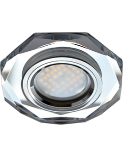 Светильник MR16 DL1652 GU5.3 Экола 25*90 Glass стекло 8-угольник прямые грани хром/хром (FC1652EFF)