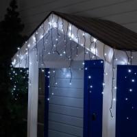 Гирлянда LED Бахрома 3*0,6м, темная нить,свечение белое, 3W, LED-160-220V уличная (187283)