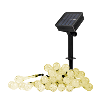 Гирлянда LED на солн.бат. SLR-G08-30W, теп.бел. капли, 6.35м, 8реж, IP55 Фаza
