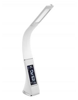 TL-219 (W белый, настольный светодиодный свет-к, диммируемый, с часами и термометром, 6Вт, с USB раз