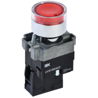 Кнопка LA167-BW3472 RC красная 1р с подсветкой IP67 ИЭК Кнопка LA167-BW3472 RC красная 1р с подсветкой IP67 ИЭК