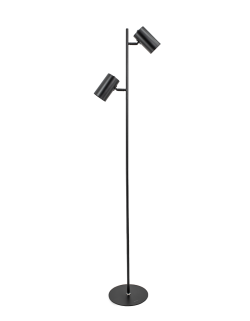МТ2015 (черный. Напольный светильник с двумя плафонами(Торшер) 60 Вт, 220В, Е27.)