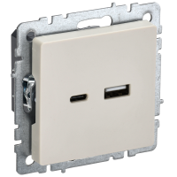 РЮ11-1-БрКр Розетка USB (A+C, сумм=3.1А) 18Вт BRITE (беж)