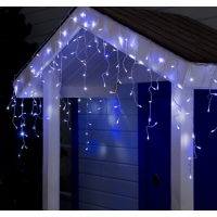 Гирлянда LED Бахрома 3*0,6м, прозр.нить,свечение бело-синее,миг.,3W, LED-160-220V уличная (1080166)