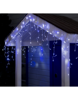 Гирлянда LED Бахрома 3*0,6м, прозр.нить,свечение бело-синее,миг.,3W, LED-160-220V уличная (1080166)