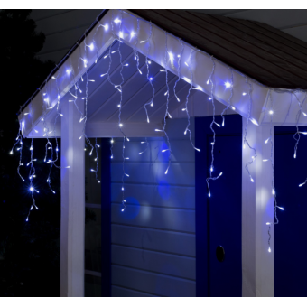 Гирлянда LED Бахрома 3*0,6м, прозр.нить,свечение бело-синее,миг.,3W, LED-160-220V уличная (1080166)