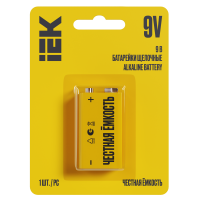 Батарейка щелоч. Alkaline 6LR61 9V (1шт/блистер) IEK