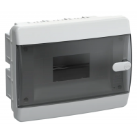 Корпус пласт. 1ряд ЩРВ-П-8 встр. IP41 черн.прозр. дв. UNION Compact