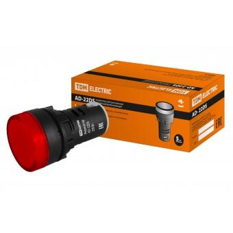 Лампа AD22DS(LED)матрица d22мм красный 230В TDM