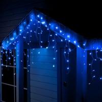 Гирлянда LED Бахрома 3*0,6м, бел.нить,свеч.синее, мерц.белое, 3W, LED-160/50-220V уличная (3584172)
