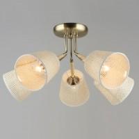 Люстра N5141/5 AB+WOOD бронза 5х60W E27 d630 h295