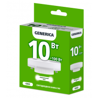 Лампа светодиод.GX53 LED 10W 230V 4000К мат.стекло 28*73 GENERICA, лампочка