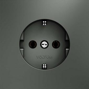Розетка 1м, с/з б/ш, 16А (титан)  S70 VOLTUM