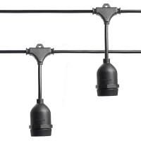 Гирлянда BELT Light  13м. (на подвесах) 20*Е27 черный шнур 3м IP65 Feron (CL50-13-1)